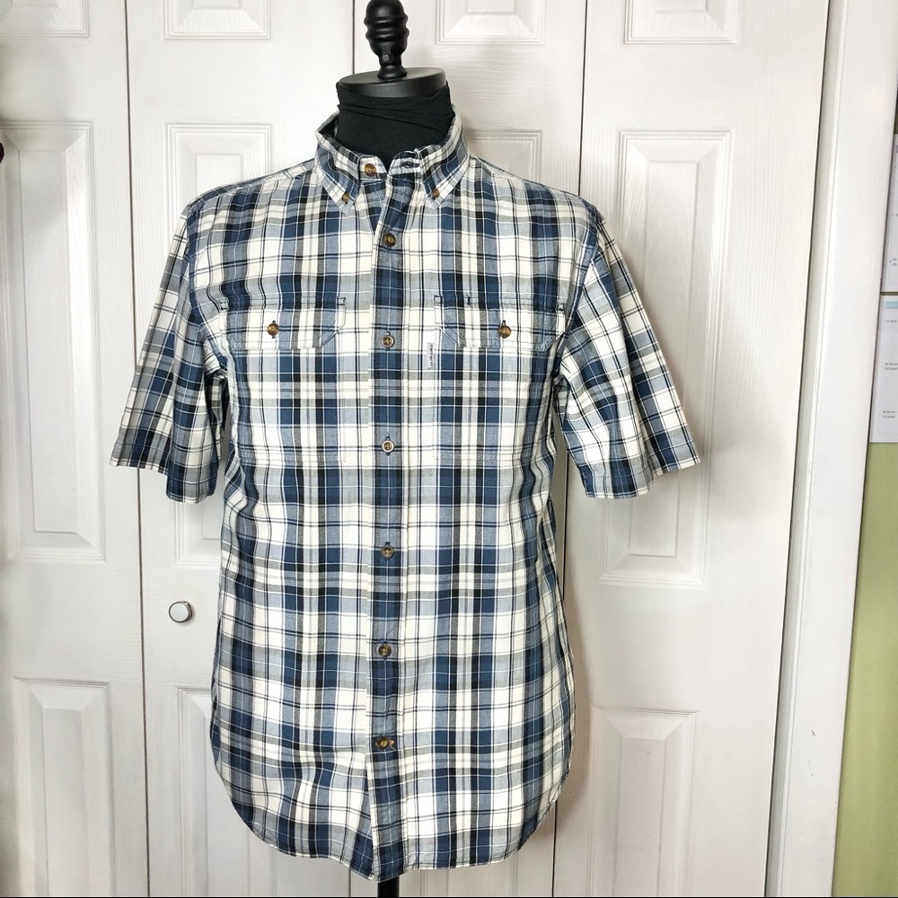 Carhartt heavyweight cotton plaid short sleeve shirt, relaxed fit